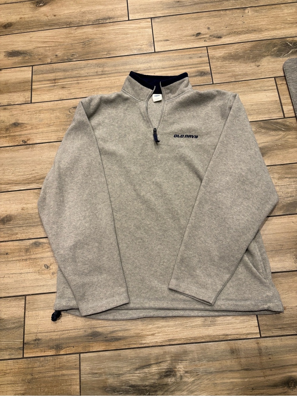 Vintage Old Navy Fleece Quarter Zip Pullover Sweatshirt Grey Large